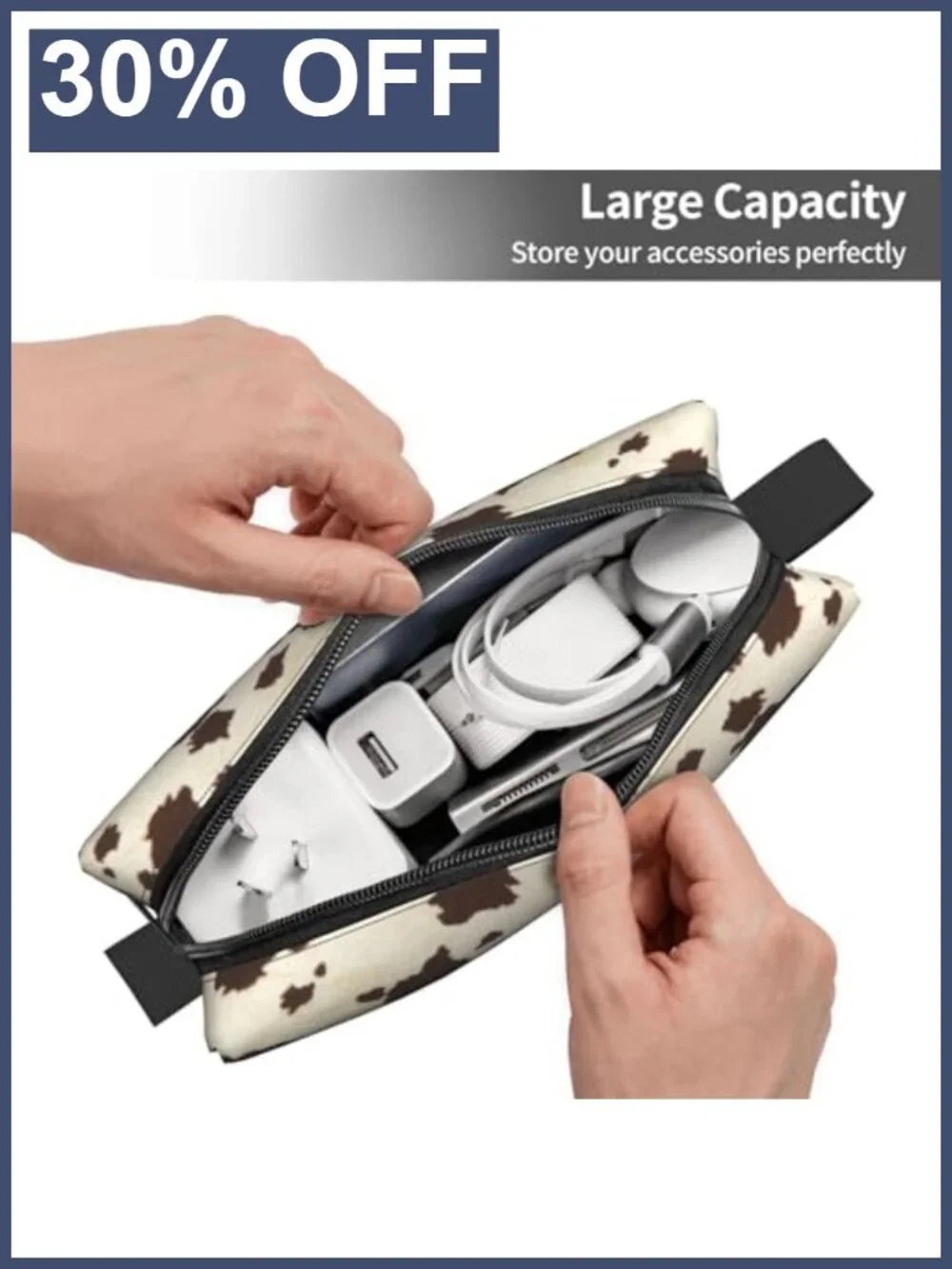 Small Oxford Cloth Cosmetic Bag Travel Toiletry Pouch with Handle Zipper